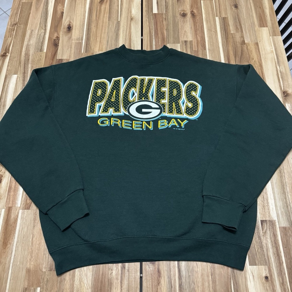 Vintage Green Bay Packers Sweatshirt Mens XL Green Crewneck NFL USA 90s